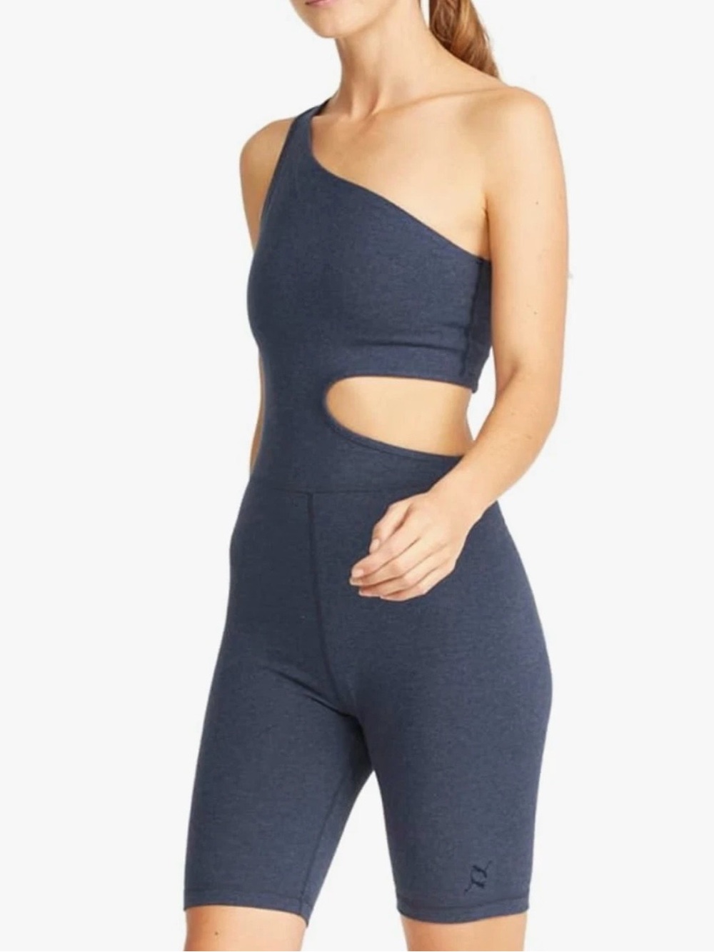 NWT PUMA One Shoulder Cutout Bodysuit Romper, Blue, Size M